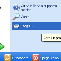 Comandi da eseguire in Start>Esegui